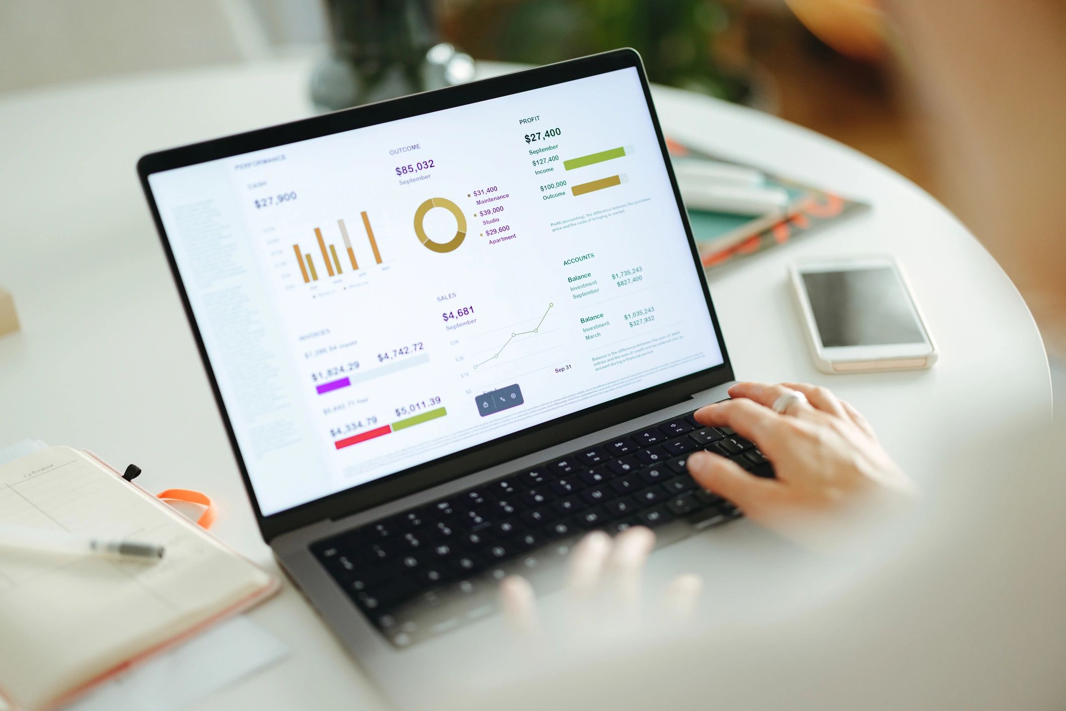 Professional analyzing reports on a laptop representing CRM management